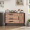 Slickblue Sideboard Buffet Cabinet Credenza Storage Cabinet with 3 Drawers-Rustic Brown